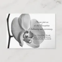 White Orchid Wedding Reception Card