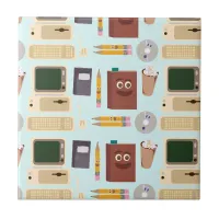 Cute Author Retro Tools Cartoon Pattern Tile