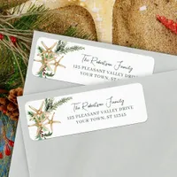 Tropical Christmas Starfish Return Address Label