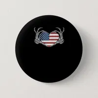 American Flag Heart Fitted Button