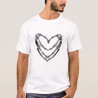 Skeleton Hands Heart Sign Retro Halloween Costume  T-Shirt