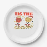 Tis The Season Christmas Retro Characters Paper Plates