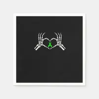 Skeleton Hand Heart Awareness Ribbon Supportive Napkins