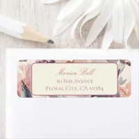 Elegant Floral Lavender & Blush Return Address Label