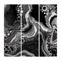 Black and White Marble Digital Fluid Art    