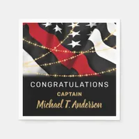 Firefighter Retirement Thin Red Line Party Napkins