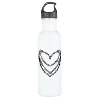 Skeleton Hands Heart Sign Retro Halloween Costume  Stainless Steel Water Bottle