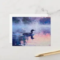 Loon on the Lake Watercolor Postcard