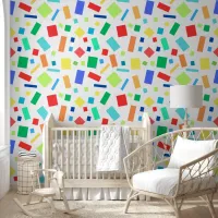 Multicolor Geometric Squares And Rectangles Kids Wallpaper