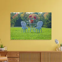 Romantic Meadow of Love Garden Table Flowers Canvas Print