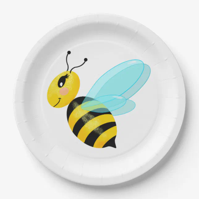 happy bee paper plates