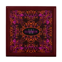 Funky Batik Fusion Orange Pink Design Gift Box