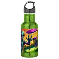 Extraterrestrial and Flying Disc Golf Saucer Stainless Steel Water Bottle