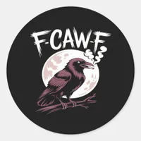 F-Caw-F Classic Minimal Clean Classic Round Sticker