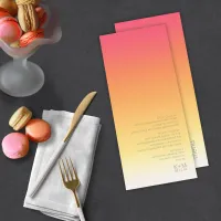 Mood Gradient Wedding Hot Summer ID741 Menu