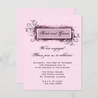 Abstract Pink Floral Engagement Party Invitation