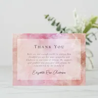 Elegant Pink Marble Bereavement Funeral Thank You Card