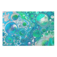 Sea Glass Blue and Green Marble Fluid Art  Faux Canvas Print