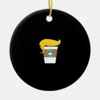Trumpkin Spice Latte Funny Donald Joke Pumpkin Spi Ceramic Ornament