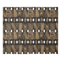 Caribbean Tribal Mudcloth: Black, White, Gold Duvet Cover