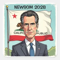 Gavin Newsom for President Political Square Sticker