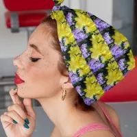 Yellow Daylilies & Purple Lilac Flowers Bandana