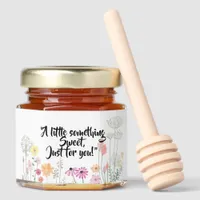 Floral Designed Label Mini Honey Jar Favors