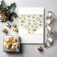 Gold Snowflakes White Christmas Tissue Paper
