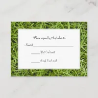 Green Grass Backyard Wedding RSVP Enclosure Card