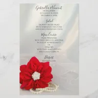 Red Poinsettia White Pearls Winter Wedding Menu