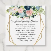 Rustic Navy Blush Gold Floral Geometric Wedding Favor Tags