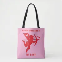 Minimalist Happy Valentine's My Love on pink | Tote Bag