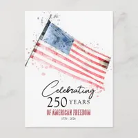 American Flag 250 Years Freedom 4th of July Party  Postcard