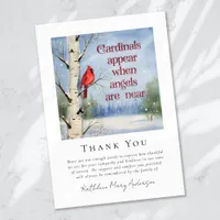 Cardinal Winter Snow Sympathy Funeral  Thank You Card