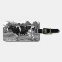 Vintage Dairy Cow Luggage Tag