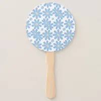 Blue Floral Pattern - Hand Fan