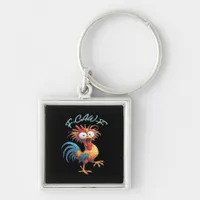 F Caw F Funny Chicken Humor Retro Style Keychain