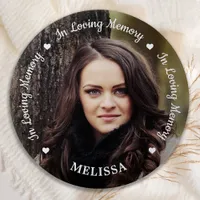 Modern In Loving Memory Photo Memorial Funeral  Button