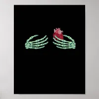 Halloween Skeleton Hands With Heart Classic Poster