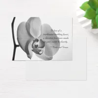 White Orchid Charity Wedding Favor Card