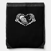 Skeletons Heart  Hands Drawstring Bag