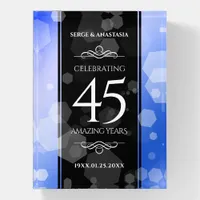 Elegant 45th Sapphire Wedding Anniversary Paperweight