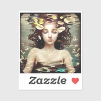 Lady Under Water, | AI Generated Artwork Sticker