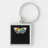 Pride - Pride Skeleton Hands With Heart 2 Classic Keychain