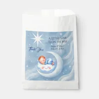 Baby Boy Shower Invite Moonlight Stars Watercolor Favor Bag