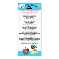 Talk Like a Pirate Day List of Phrases Cheat Sheet Rack Card