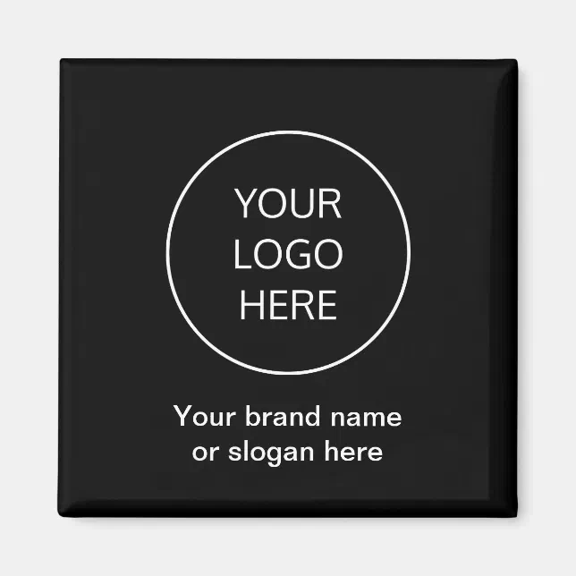 Business Brand Logo Black Fridge Magnet