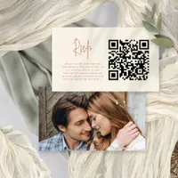 Photo Script Terracotta Cream QR Wedding RSVP Card