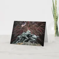 US Marines War Memorial Iwo Jima Fireworks Card