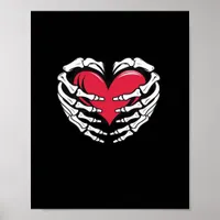 Ed Heart In Skeletal Hands Classic Style Poster